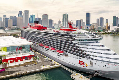 Virgin Voyages ship in Miami