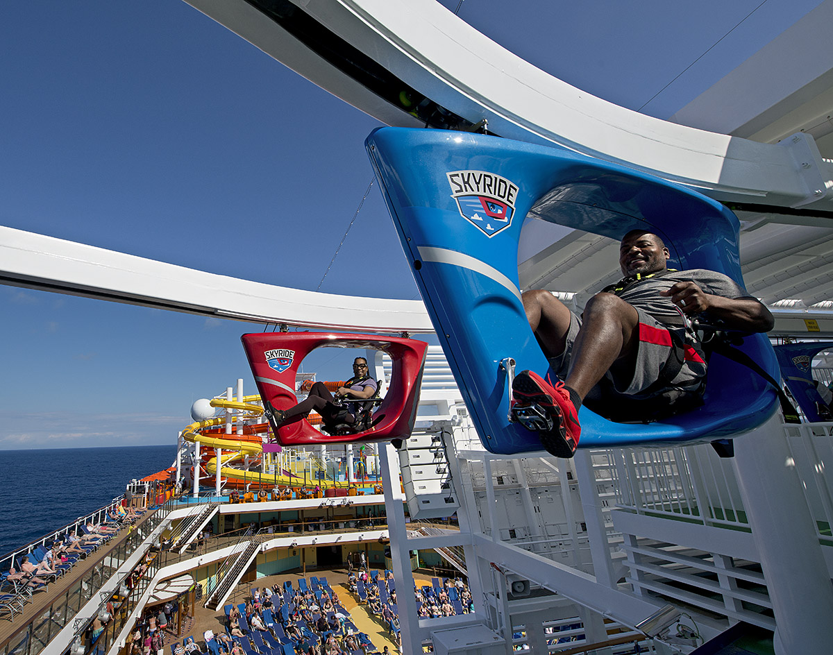 SkyRide aerial bicycle ride on Carnival Vista cruise ship (source: Carnival Cruise Line)