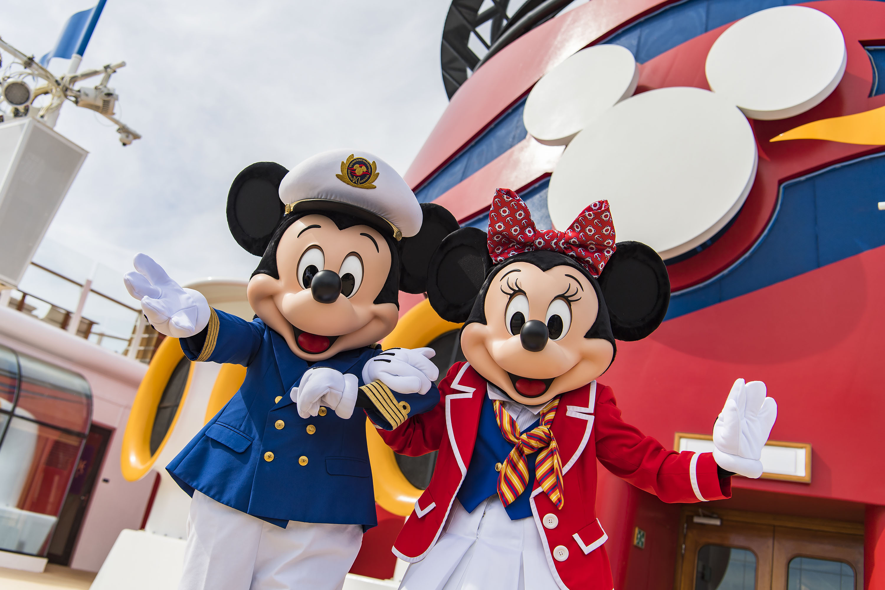 Captain Mickey and Minnie Mouse