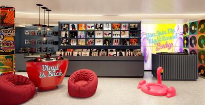 Virgin Voyages’ first ship, Scarlet Lady will feature an onboard record shop, karaoke studio, and artfully selected music