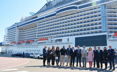 The port of Valencia hosts in Spain of one of the largest cruises in the world, the MSC Bellissima